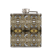 グレーシルバー金ゴールドとブラックアートデコ模様 フラスク (裏面)