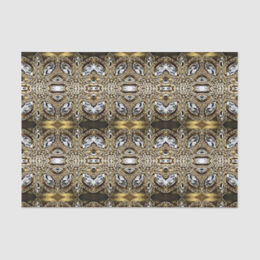 グレーシルバー金ゴールドとブラックアートデコ模様 薄葉紙 (正面)