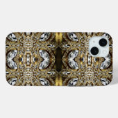 グレーシルバー金ゴールドとブラックアートデコ模様 Case-Mate iPhoneケース (裏面 (横))