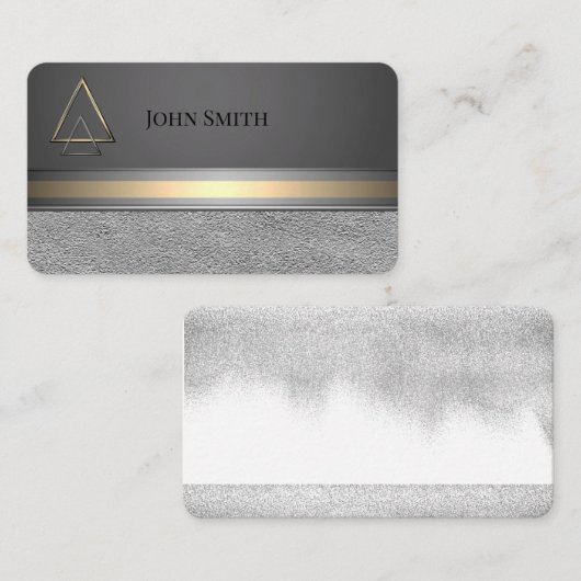 グレーシルバー金ゴールド銅男性ロゴ名刺 名刺 (正面/裏面)