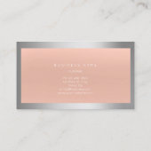 グレーシルバー金属フレームミニマルピンク赤面スキン 名刺 (裏面)