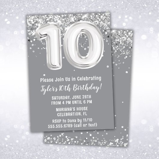 グレーシルバー10歳の誕生日パーティー 招待状