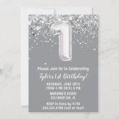 グレーシルバー1st誕生日パーティの招待状 招待状 (正面)