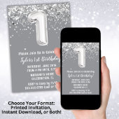 グレーシルバー1st誕生日パーティの招待状 招待状