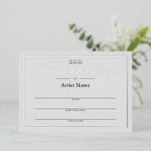 グレーシルバー・フォイルの真正性証明書 箔招待状 (立ち正面)