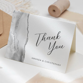 グレーシルバーAgateスクリプト結婚の感謝 カード