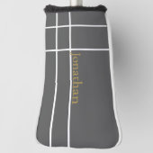 グレーシンプルと金ゴールドミニマル名前をカスタムする ゴルフヘッドカバー (回転90)