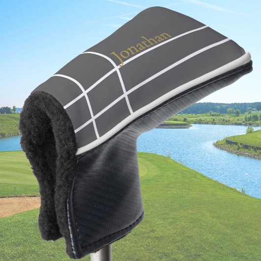 グレーシンプルと金ゴールドミニマル名前をカスタムする ゴルフヘッドカバー