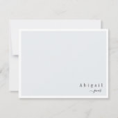 グレーシンプルのスクリプモダントパーソナライズされた文士 ノートカード (正面)