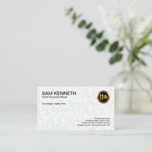 グレーシンプルの浮動小数点数 名刺 (スタンド正面)