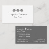 グレーシンプルカップケーキのベーカリーの名刺 名刺 (正面/裏面)