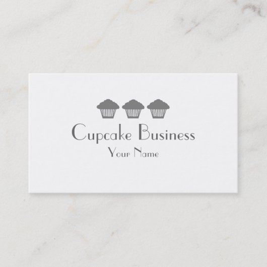 グレーシンプルカップケーキのベーカリーの名刺 名刺 (正面)