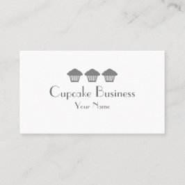グレーシンプルカップケーキのベーカリーの名刺 名刺
