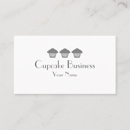 グレーシンプルカップケーキのベーカリーの名刺 名刺 (正面)
