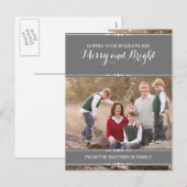 グレーシンプルシックなホリデーフォトポストカード シーズンポストカード (正面/裏面)