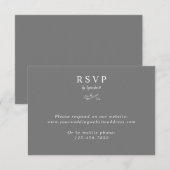 グレーシンプルシックエレガントミニマルなオンライン電話 出欠カード (正面/裏面)