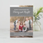 グレーシンプルシックホリデーフォトフラットカード シーズンカード (スタンド正面)