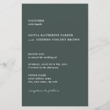 グレーシンプルタイポグラフィモダン結婚式招待状