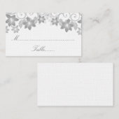 グレーシンプルフローラ結婚座席表 プレイスカード (正面/裏面)
