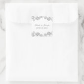 グレーシンプルフローラ結婚式用シール スクエアシール (バッグ)