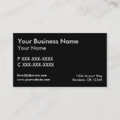 グレーシンプルブラックプロペラ飛行機カーカスタムド 名刺 (裏面)