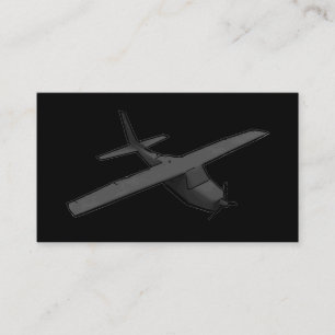 グレーシンプルブラックプロペラ飛行機カーカスタムド 名刺