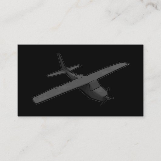 グレーシンプルブラックプロペラ飛行機カーカスタムド 名刺 (正面)