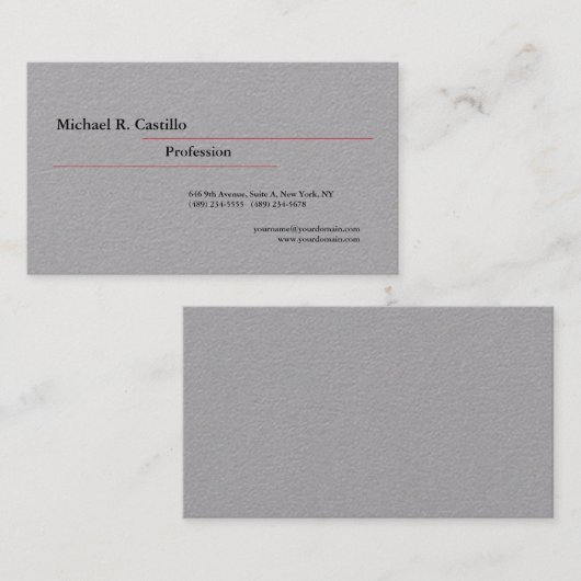 グレーシンプルプレインミニマクラシカルリスト 名刺 (正面/裏面)