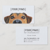 グレーシンプルペット写真かわいい犬の写真プレーン 名刺 (正面/裏面)