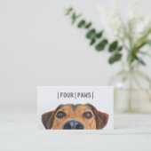 グレーシンプルペット写真かわいい犬の写真プレーン 名刺 (スタンド正面)