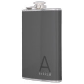 グレーシンプルモダンモノグラムパーソナライズされたフラスコ フラスク (左)