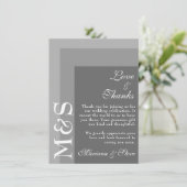 グレーシンプルモダン結婚 サンキューカード (スタンド正面)