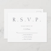 グレーシンプルレタリングウェディングrsvpポストカード インビテーションポストカード (正面/裏面)