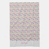 グレーシンプルワイルドフラワーパターン名 キッチンタオル (縦)