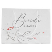 グレーシンプル&レッドフラワーブライドタイポグラフィ ラージペーパーバッグ (裏面)