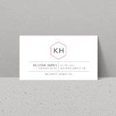 グレーシンプル/赤のヴィンテージモノグラムのロゴ 名刺