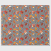 グレーシームレスラッピング紙：リス離れズと ラッピングペーパー (フラット)