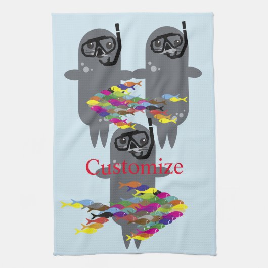 グレーシールサンダー_コーブ  キッチンタオル (縦)