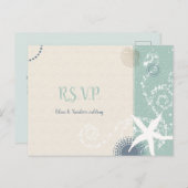 グレージェイドビーチ結婚式ミール選択RSVP インビテーションポストカード (正面/裏面)