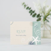 グレージェイドビーチ結婚式ミール選択RSVP インビテーションポストカード (スタンド正面)