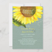 グレージェードサンフラワー結婚のリハーサルディナー 招待状 (正面)