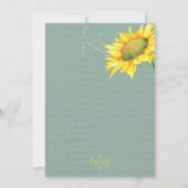 グレージェードサンフラワー結婚のリハーサルディナー 招待状 (裏面)