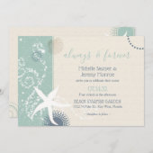 グレージェードダスキーブルーシーサイド結婚ズ 招待状 (正面/裏面)