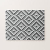 グレージオメトリックダイヤモンドパターンイライラ ジグソーパズル (横)