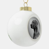グレージオメトリックドッグ セラミックボールオーナメント (左)