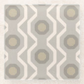 グレージオメトリパターン ガラスコースター (正面)