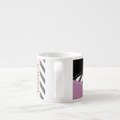 グレージグザグレイ、グレーシェブロン、紫、あなたの名前 エスプレッソカップ (裏面)