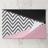 グレージグザグ、グレーシェブロン、ジグザグパターン、ピンク ペーパーパッド (折り畳み)