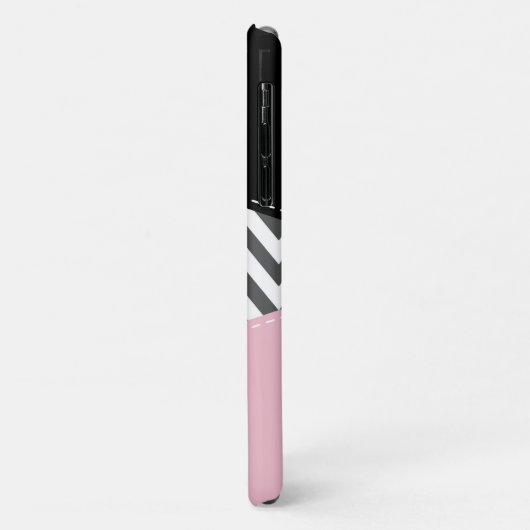 グレージグザグ、グレーシェブロン、ジグザグパターン、ピンク Case-Mate iPhoneケース (裏面/左)