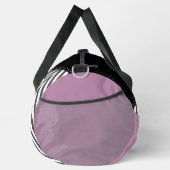 グレージグザグ、グレーシェブロン、ジグザグパターン、紫 ダッフルバッグ (右)